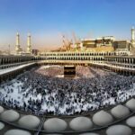 A peaceful view of the Kaaba and Prophet's Mosque, symbolizing the pilgrimages journey.