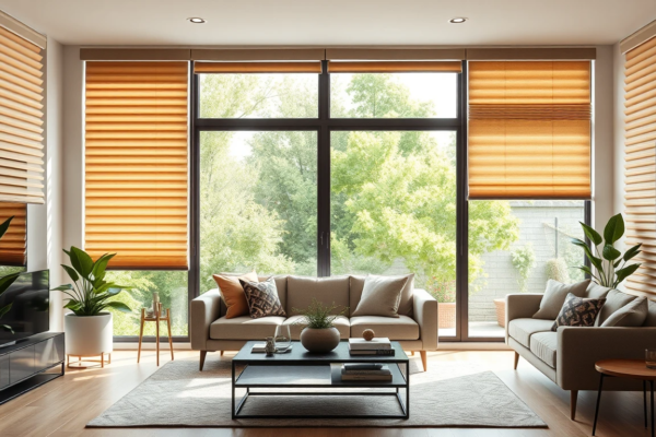 cellular & pleated blinds in livingroom