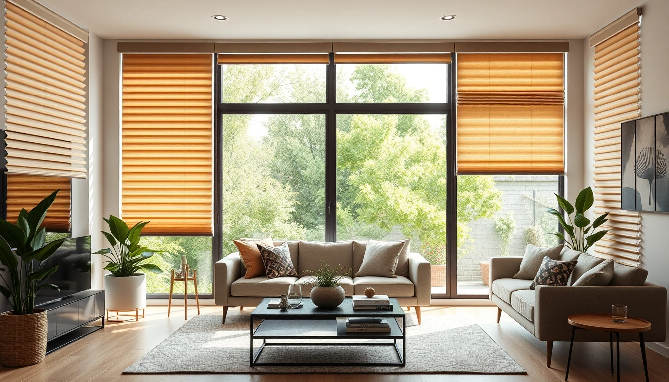 cellular & pleated blinds in livingroom