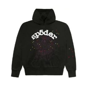 Embrace the Dark Aesthetic – Black Sp5der Hoodie