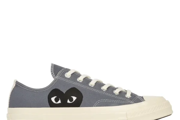 Converse Black Heart Grey Low Top Sneakers