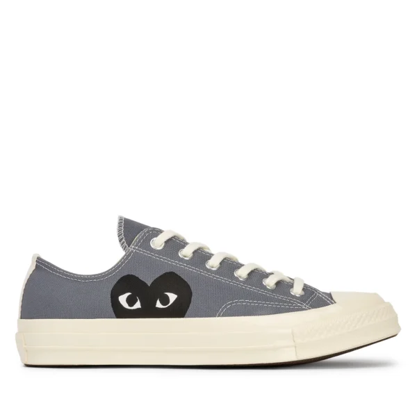 Converse Black Heart Grey Low Top Sneakers