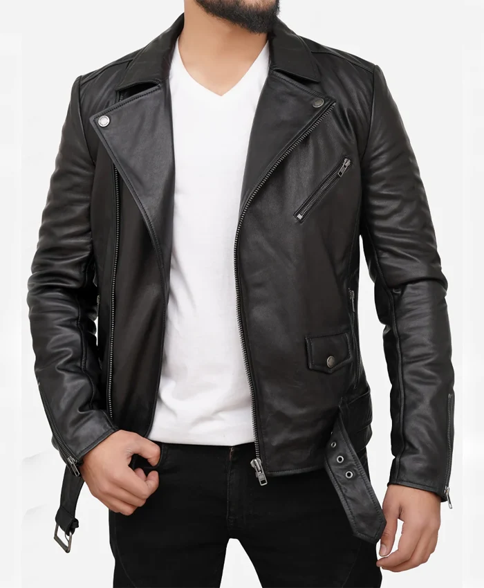 Mens-Black-Real-Leather-Asymmetrical-Biker-Jacket-Main