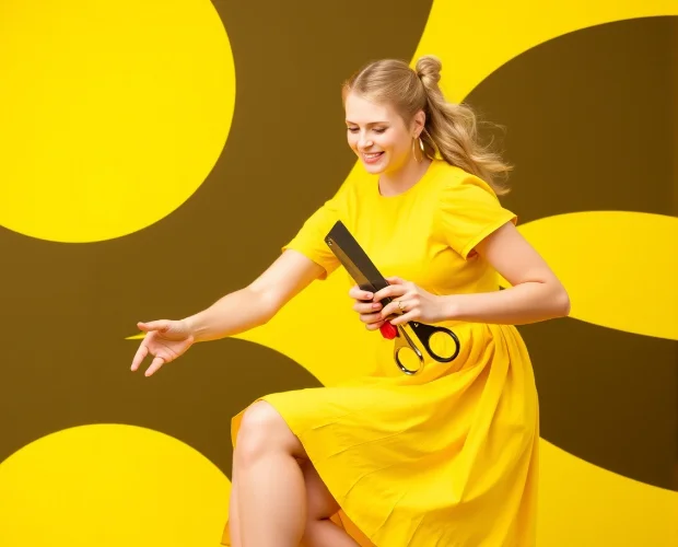 yellow rock paper scissors dress